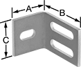 Image of Product. With Three Mounting Slots. Front orientation. Contains Annotated. 3 Mounting Slots. Corner Machine Brackets.