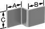 Image of Product. Front orientation. Contains Annotated. Brackets. Finish-Your-Own Offset-Surface Machine Brackets.