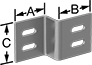 Image of Product. Front orientation. Contains Annotated. Brackets. Offset-Surface Machine Brackets.