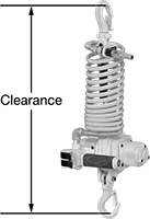 Image of Product. Front orientation. Contains Annotated. Hoists. Air-Powered Wire Rope Hoists .