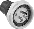 Image of Product. Front orientation. Power Connectors. Vibration-Resistant Washdown Straight-Blade Connectors, Plugs.
