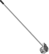 Image of Product. Fixed Handle with Swivel Bowl. Front orientation. Dippers. Long-Reach Dippers, Fixed Handle, 304 Stainless Steel—Swivel Bowl.