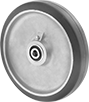 Image of Product. Solid Aluminum Core. Front orientation. Wheels. Lightweight Rubber Wheels , Rubber, Tread-on-Core Wheel, Solid Wheel Core, Aluminum Wheel Core.
