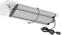 Image of Product. Front orientation. Contains Annotated. Workstation Lights. Workstation Strip Lights, 120V AC to 240V AC, Workstation Lights with Tilt Adjustability.