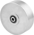 Image of Product. Front orientation. Wheels. Corrosion-Resistant Stainless Steel Wheels .