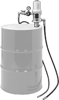 Image of ProductInUse. Drum Not Included. Front orientation. Oil Dispensers. Air-Powered Container-Mount Oil Dispensers.