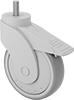 Washdown Threaded-Stem Casters with Rubber Wheels 