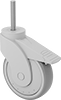 Washdown Threaded-Stem Casters with Rubber Wheels 