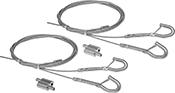 Image of Product. Front orientation. Light Hangers. Suspension-Mounting Light Hangers, Wire Rope Hanger.