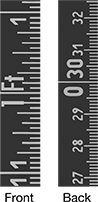 Image of Specification. Front orientation. ZoomedIn view. Contains Annotated, MultipleImages. Liquid-Level Tape Measures. Measures Liquid Removed from Tank.
