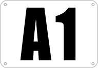 Image of Product. Front orientation. Signs. Number and Letter Signs, 2 Character Signs, 20" Wide.