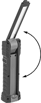Image of Product. Front orientation. Contains Annotated. Portable Work Lights. Pivoting-Head&nbsp;Cordless Portable Work Lights, Style C.