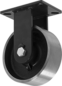 Image of Product. Rigid. Front orientation. Rigid. Extra-High-Capacity Brute Casters with Metal Wheels.