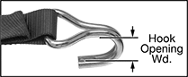 Image of Attribute. Front orientation. Contains Annotated, Border. Ratchet Straps. Shock-Absorbing Ratchet Straps, Wire Hook.