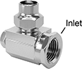 Image of Product. NPT Female Inlet. Front orientation. Contains Annotated. Water Supply Stop Valves. Tamper-Resistant Water Supply Stop Valves for Plumbing Fixtures, NPT Female Inlet Connection × Compression Outlet Connection, Straight.