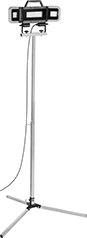 Image of Product. Front orientation. Portable Work Lights. Wet-Location Plug-In Adjustable-Height Portable Floodlights, Style C.