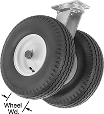 Image of Product. Swivel. Front orientation. Contains Annotated. Casters. Extra-High-Capacity Plate Casters with Rubber Wheels, Swivel.