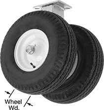Image of Product. Rigid. Front orientation. Contains Annotated. Casters. Extra-High-Capacity Plate Casters with Rubber Wheels, Rigid.