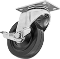 Image of Product. Swivel with Brake. Front orientation. Swivel Casters. Static-Control Plate Casters, Wheel Brake.