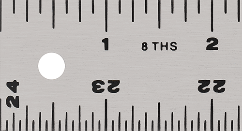 Image of Product. Front orientation. Lightweight Aluminum Ruler, 84" Long, Left to Right, 8ths and 16ths Graduation Marks.
