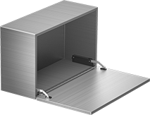 Image of ProductInUse. Front orientation. Lid Supports. Compact Soft-Opening Lid Supports.