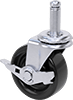 Static-Control Friction-Grip Stem Casters with Rubber Wheels