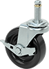 Static-Control Friction-Grip Stem Casters with Rubber Wheels