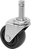 Friction-Grip Stem Casters with Rubber Wheels 