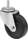 Image of Product. Front orientation. Casters. Static-Control Friction-Grip Stem Casters with Rubber Wheels, Swivel.