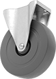 Image of Product. Front orientation. Casters. Cart-King Casters with Rubber Wheels, 1 Wheel, Rigid.