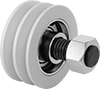 Abrasion-Resistant Self-Cleaning Threaded-Stud Idler Rollers