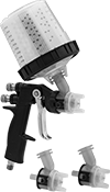 Image of Product. Front orientation. Paint Sprayers. High-Volume/Low-Pressure Air-Powered Paint Sprayers with One-Time-Use Spray Heads.