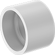 Image of Product. Front orientation. Pipe and Fittings. Drain, Waste, and Vent Standard-Wall PVC Pipe Fittings for Water, Straight Connectors, Cement Socket Female.