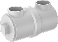 Image of Product. Front orientation. Pipe Traps. Drain, Waste, and Vent Standard-Wall PVC Pipe Fittings for Water, 180° Bend.