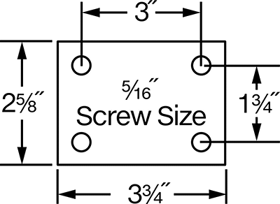 Image of Specification. Front orientation. Contains Annotated. Low-Profile Swivel Caster, with Brake and 2" Diameter Rubber Wheel.