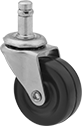 Image of Product. Swivel with Grip Ring. Front orientation. Grip-Ring Stem. Friction-Grip Stem Casters with Rubber Wheels, Swivel, 1 Wheel.