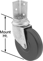 Image of Product. Front orientation. Contains Annotated. Casters. Inside-Mount Bracket Casters.
