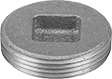 Image of Product. Recessed. Front orientation. Pipe and Fittings. Brass and Bronze Threaded Cleanout Plugs.