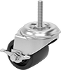Low-Profile Threaded-Stem Casters with Polypropylene Wheels