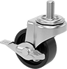 Low-Profile Threaded-Stem Casters with Polypropylene Wheels