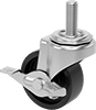 Low-Profile Threaded-Stem Casters with Polypropylene Wheels 