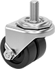 Low-Profile Threaded-Stem Casters with Polypropylene Wheels 