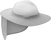Image of ProductInUse. Sun Shield (Hard Hat Sold Separately). Front orientation. Hard Hat Sun Shields.