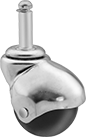 Image of Product. Front orientation. Casters. Ball-Wheel Friction-Grip Stem Casters with Polypropylene Wheels.