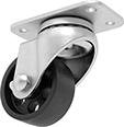 Image of Product. Swivel. Front orientation. Swivel. Mighty-Lite Casters with Metal Wheels.