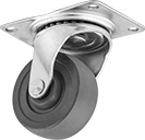 Image of Product. Front orientation. Casters. Cart-Smart Casters with Rubber Wheels, Swivel.