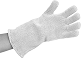 Image of ProductInUse. Front orientation. Gloves. Extreme-Temperature Clean Room Gloves, Aramid Fabric.