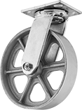 Image of Product. Swivel. Front orientation. Swivel. High-Capacity Spartan Casters with Metal Wheels.