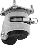 Image of Product. Front orientation. Casters. Leveling Plate Casters, Swivel Casters, Ratchet Adjustment.