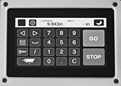 Image of Product. Front orientation. ZoomedIn view. Linear Scales. Digital Linear Scales for Saws, Linear Scales with Automatic Positioning, Touch-Screen Display.
